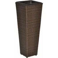 dazikemo Blumenkasten Pflanzkübel Sanssouci Poly Rattan braun 80 cm