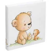 IDEAL TREND Fotoalbum Teddybär Fotoalbum 30x30 cm 100 weiße Seiten Baby Foto Album Fotobuch