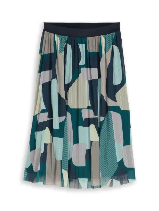 Tom Tailor - Midi-Meshrock mit Muster - Gr. - 40