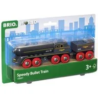 BRIO® Spielzeugeisenbahn-Lokomotive World Eisenbahn Zug Schwarzer Kugelblitz + Kohlentender 2 Teile 33697