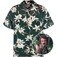 Paradise Found Hawaiihemd Tom Selleck "Rainforest" Original Hawaiihemd Kurzarm Front-Tasche