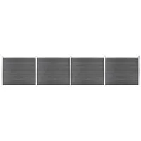 vidaXL Gartenzaun Zaunelement Set WPC 699x146 cm Schwarz, (1-St)