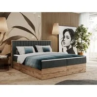 MKS MÖBEL Boxspringbett ALBERO 4 (Set, Packung, Kopfteil, Topper T25/Visco, Bettkästen, T30-Schaum, Polsterbett), mit Bettkasten, Doppelbett mit Kopfstütze, Möbelplatten, Matratze