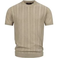 Indicode T-Shirt Herren INVarson Shirt Tee Herrenshirt mit vertikalem Strickmuster für eine stilvolle Optik