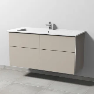 Sanipa 3way Keramik-Set Venticello Keramik-Waschtisch und Unterbau mit 4 Auszügen, Kaschmir-Matt BP3271U