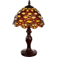 BIRENDY Stehlampe Birendy Tischlampe Tiffany Waben Steine Tiff156 Motiv Lampe
