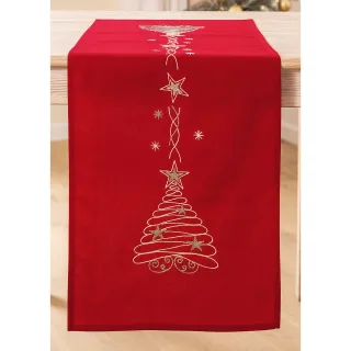 Stickläufer "Weihnachtsbaum"