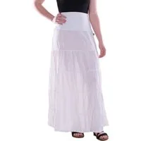 Vishes Maxirock Damen Maxi-Rock Baumwolle Vintage, Retro elastischer Bund mit Kordel-Z Alternative Bekleidung, Ethno, Hippie, Retro Style