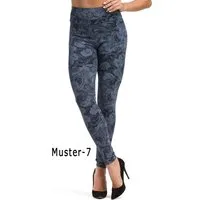 YESET Leggings Muster Leggings lang hoher Bund Hose gekämmte Baumwolle Damen gekämmte Baumwolle