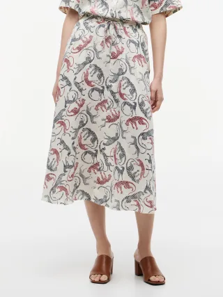 ESS LINEN FLARE MIDI SKIRT - Gr. - S