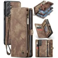 CaseMe Handyhülle Caseme Samsung Hülle mit Zipper 2in1 Samsung A57 5G-Braun