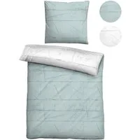 Biberna Wendebettwäsche 0614509, Mako-Satin, 2 teilig, feiner Glanz + weicher Griff, pflegeleicht, ganzjährig einsetzbar, RV