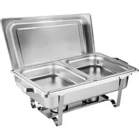 Morleos Speisenwärmer Speisewärmer Chafing Dish GN 1/2 Catering Behälter, Basic, 2x GN 1/2 Behälter