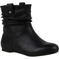 VAN HILL 811678 Schlupfboots Gefütterte Damen Schlupfstiefel Nieten Stiefeletten Leder-Optik
