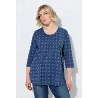 Ulla Popken Longsleeve Shirt Zierfalten A-Linie Rundhals 3/4-Arm