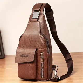 WEIXIER Men's Casual Chest Bag, Messenger Bag, Men's Bag, Leisure Backpack, Sports Diagonal Sholder Bag, Multi-functiona