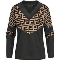 CLOUD 5IVE Sweater CLOUD 5IVE V-Neck Sweater Pullover mit Geo-Print