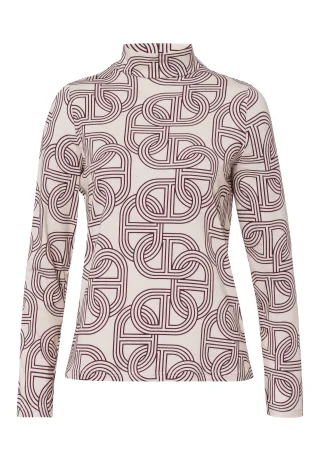 tuzzi - Shirt GLAM ON TRACK mit modernem Print ecru/mulberry - Gr. - 42