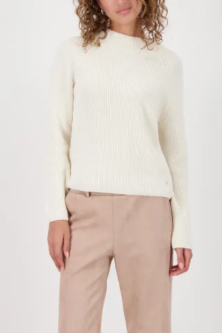 monari - Strickpullover mit Stehkragen cashmere - Gr. - 44
