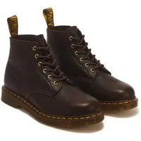 DR. MARTENS 101 Ub Dark Brown Ambassador Schnürboots Schnürstiefelette mit typisch gelber Rahmennaht