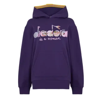 Diadora - Kapuzenpullover für Damen, mit Kapuze, Polyester-Baumwollmischgewebe (Violett)