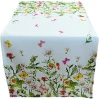 matches21 HOME & HOBBY Tischdecke Tischläufer KIARA Blumendesign Mitteldecke Polyester 40 x 90 cm (1-tlg), Pflegeleicht & waschbar bei 30 °C