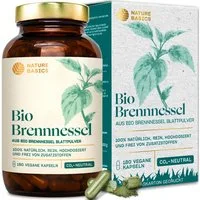 Nature Basics Hochwertiges Bio Brennnessel Vegan im Braunglas 180 Kapseln, 180 St., 103 g