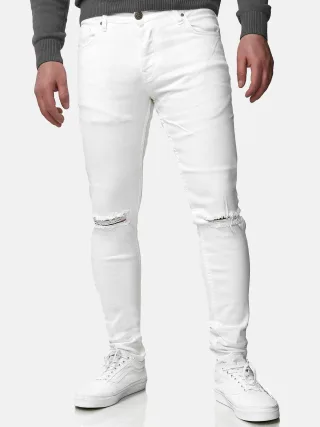 Tazzio Herren Jeans Skinny Fit im Destroyed Look