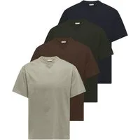 ONLY & SONS T-Shirt ONSFRED RLX SS TEE 4-PACK (Packung, 4-tlg) Baumwolle, relaxed fit
