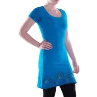 Vishes Sommerkleid Damen A-Linie Kleid Baumwolle Blumen-Muster mit Stickerei Alternative Bekleidung, Ethno, Hippie, Retro Style