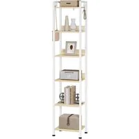 Woltu Standregal, mit 6 Ebenen, 4 Haken, Küchenregal Lagerregal
