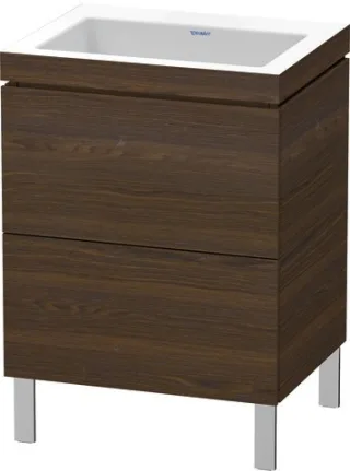 Duravit L-Cube c-bonded Set bodenstehend Nussbaum gebürstet Matt 600x480x698 mm - LC6936N6969 LC6936N6969