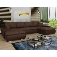 Sofnet Wohnlandschaft Faris U, mit Schlaffunktion und Bettkasten, Ecksofa, U-Form Couch, Schlafsofa mit Wellenfeder