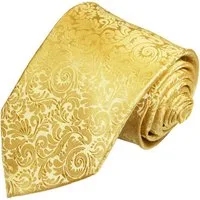 Paul Malone Krawatte Herren Hochzeitskrawatte barock - Mikrofaser - Bräutigam Breit (8cm), gold V97