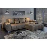 riess-ambiente Big-Sofa ELEGANCIA 285cm taupe, Einzelartikel 1 Teile, XXL Couch · Microfaser · mit Federkern · inkl. Kissen · Design