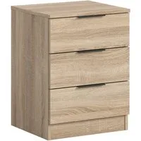 Home affaire Nachtkommode Skarde Nachttisch Beistelltisch Kommode, Breite: 45 cm (1 St), Skarde, Nachtkommode, 3 Schubkästen, Sonoma Eiche NB