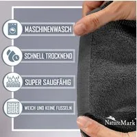 NatureMark Badematte 2er-Set Badvorleger 50x80cm, strapazierfähig, Baumwolle, rechteckig, Badematte 2-tlg., Duschmatte Duschvorleger, Premium Qualität, 50x80cm, Anthrazit grau