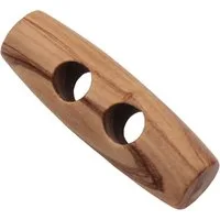 Hartmann-Knöpfe Knopf 1 Set (10 Knöpfe) echt Olivenholz Holz Knebel Knöpfe 2 Loch