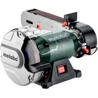 metabo Bandschleifer Metabo Bandschleifmaschine BS 200 Plus, max. 2980 U/min, (Set, 6 tlg), inkl. Schleifscheibe, Gewebeschleifban und Funkenschutzgläser