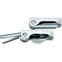 Winkelschraubendreher-Satz 7-teilig, 2,5mm - 10mm silber, im stabilen Metallclip