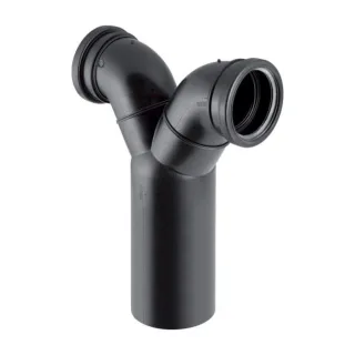 Geberit Pe Doppelanschlussbogen 367903161 DN 100/100/100, 90Grad, PE-HD, für Wand-WC