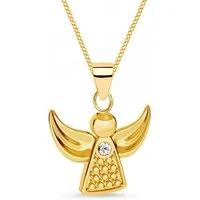 Goldene Hufeisen Kette mit Anhänger Filigrane Engel-Kette aus vergoldetem Echtsilber – Schutzbegleiter, 925 Sterling Silber (hypoallergen)