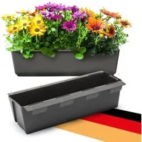BigDean Blumenkasten Paletten-Einsatz zum Einhängen 37cm anthrazit Pflanzkasten Europalett (Set, 2 St., Kasteneinsätze), Pflanzkasten-, Blumenkasten- Einsatz Paletten.