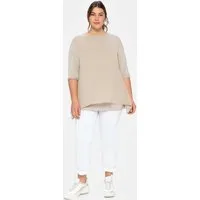 Sheego T-Shirt Blusenshirt 3/4-Arm in leichter A-Linie mit Zipfelsaum