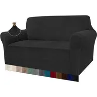 LuxusKollektion Hängedekoration Sofabezug Jacquard Stretch Hunde Haustiere Protector 2 Sitzer Schwarz