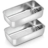 LuxusKollektion Brotbackform Brotbackform Kastenform 2er Set Edelstahl 23,5x12,6x6cm für Kuchen