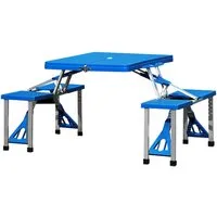 Casaria Campingtisch (1-St), Klappbar mit Stühlen Schirmhalter Klapptisch Leicht Camping Zubehör