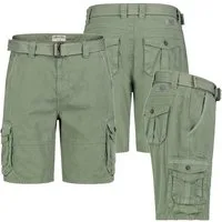 SUBLEVEL Cargoshorts Herren Cargo Shorts kurze Hose Bermuda Knielang Short Sommer + Gürtel