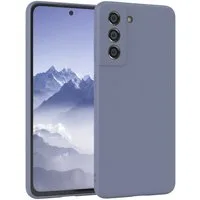 EAZY CASE Handyhülle für Samsung Galaxy S21 FE 5G Hülle Silikon 6,41 Zoll, Silikon Schutzhülle mit Kameraschutz Matt Back Cover Soft Eis Blau