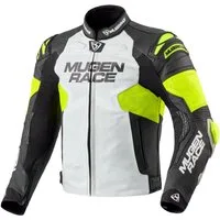 MUGENRACE Motorradjacke Mry perforierte Motorrad Lederjacke Verbindungsreißverschluss,Ellenbogenprotektoren enthalten,perfori